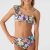 O’Neill Swim Sets | Swim Sets^GIRL'S LAYLA FLORAL ASYMMETRICAL RUFFLE SWIM SET SLATE