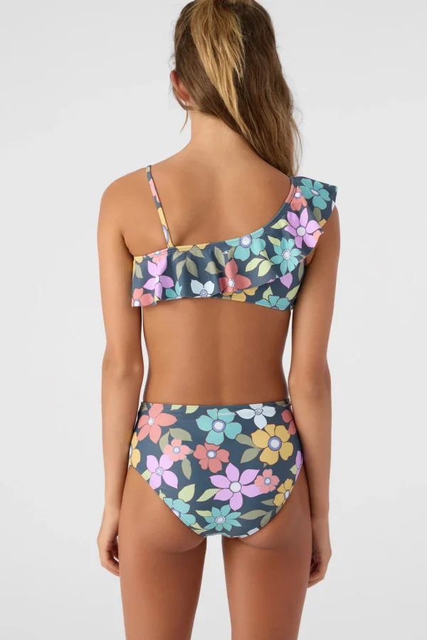 O’Neill Swim Sets | Swim Sets^GIRL'S LAYLA FLORAL ASYMMETRICAL RUFFLE SWIM SET SLATE