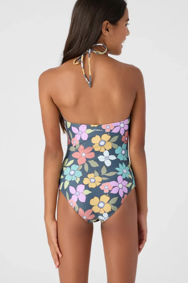 O’Neill One-Pieces | One Pieces^GIRL'S LAYLA FLORAL CINCHED ONE-PIECE SLATE