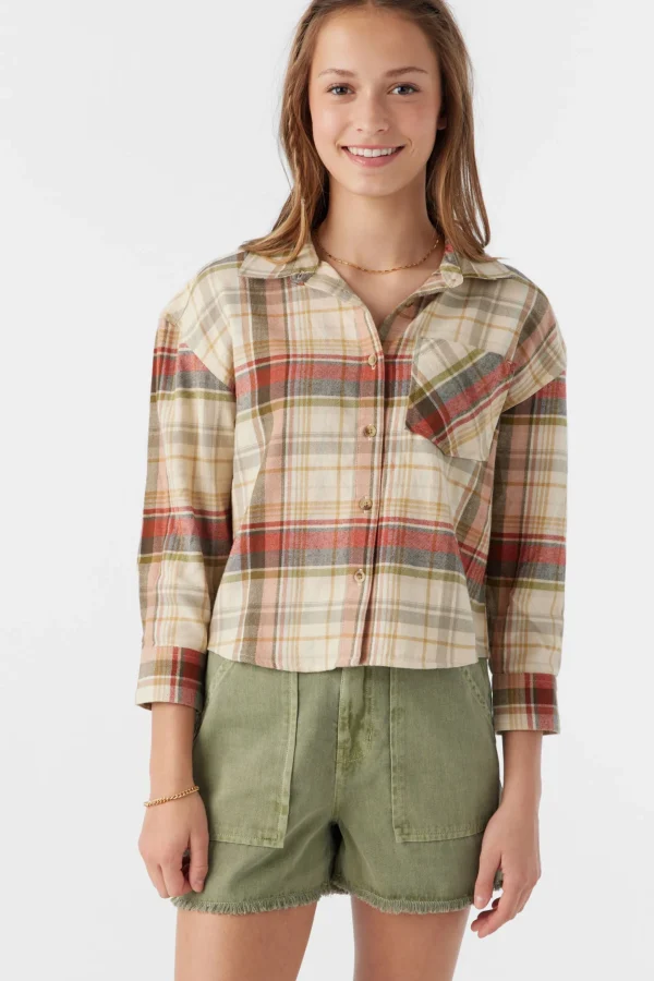 O’Neill Tops^GIRL'S LESLYE FLANNEL SHIRT MULTI CLR