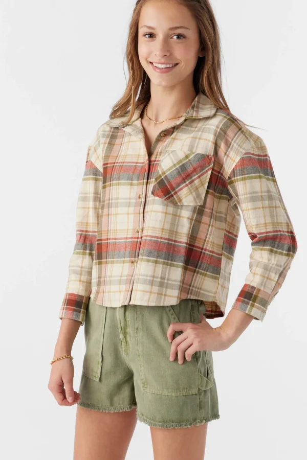 O’Neill Tops^GIRL'S LESLYE FLANNEL SHIRT MULTI CLR