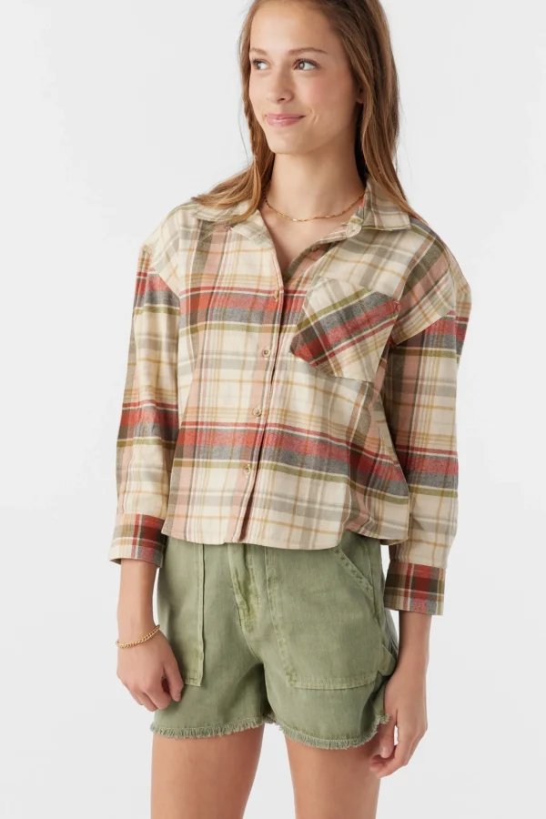 O’Neill Tops^GIRL'S LESLYE FLANNEL SHIRT MULTI CLR