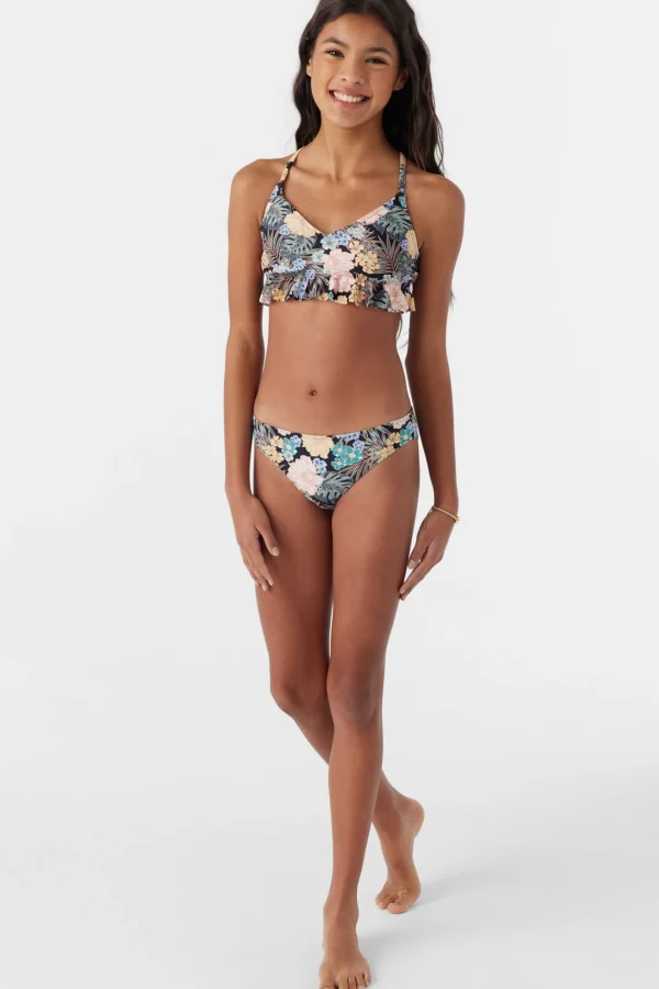 O’Neill Swim Sets | Swim Sets^GIRL'S MACAW TROPICAL PEPLUM TRI TOP SET BLACK