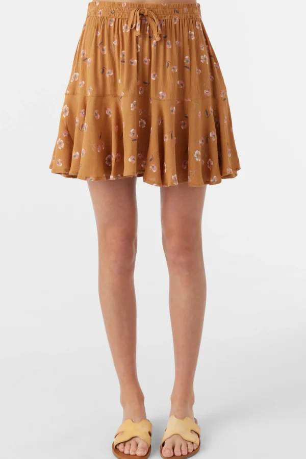 O’Neill Bottoms^GIRL'S MATTIE KIRA FLORAL SKIRT BROWN SUGAR