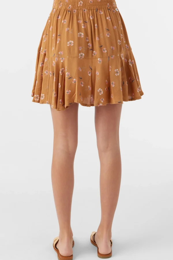 O’Neill Bottoms^GIRL'S MATTIE KIRA FLORAL SKIRT BROWN SUGAR