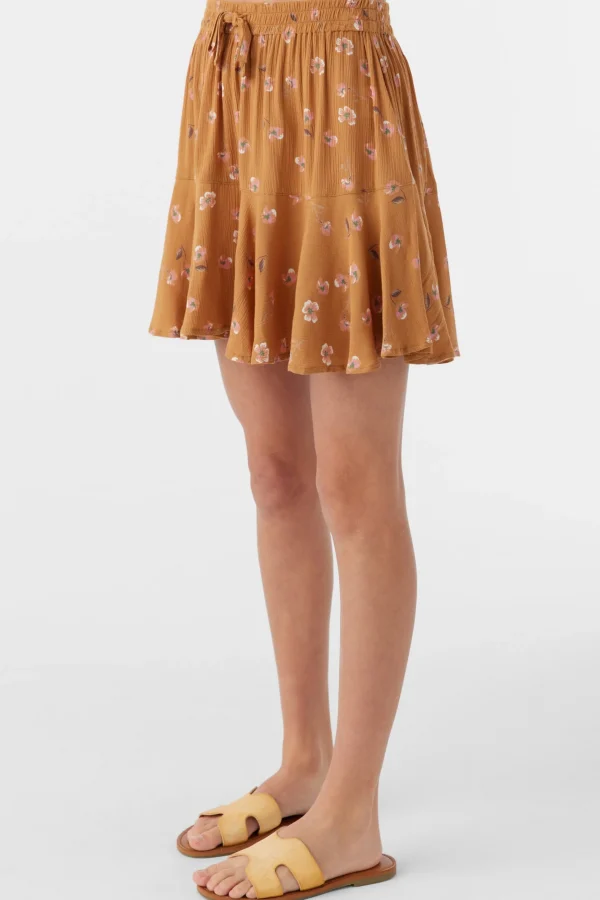 O’Neill Bottoms^GIRL'S MATTIE KIRA FLORAL SKIRT BROWN SUGAR