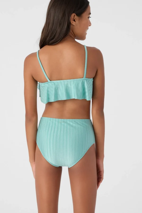 O’Neill Swim Sets | Swim Sets^GIRL'S MIZI METALLIC RIB RUFFLE BRALETTE SWIM SET CANTON