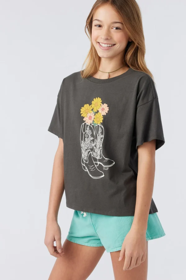 O’Neill Tops^GIRL'S OUT WEST TEE WASHEDBLK