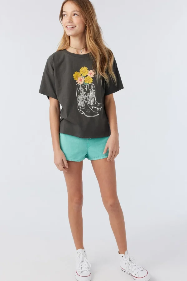 O’Neill Tops^GIRL'S OUT WEST TEE WASHEDBLK