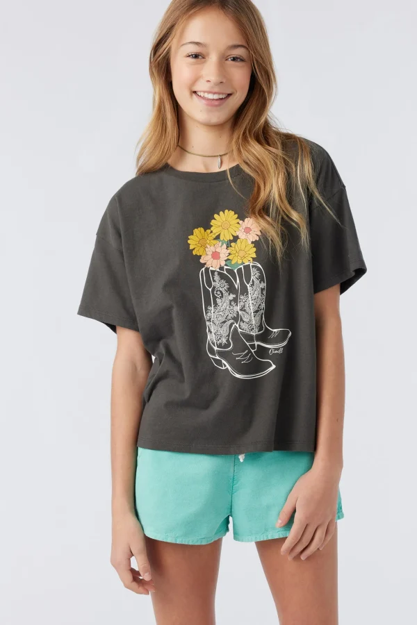 O’Neill Tops^GIRL'S OUT WEST TEE WASHEDBLK