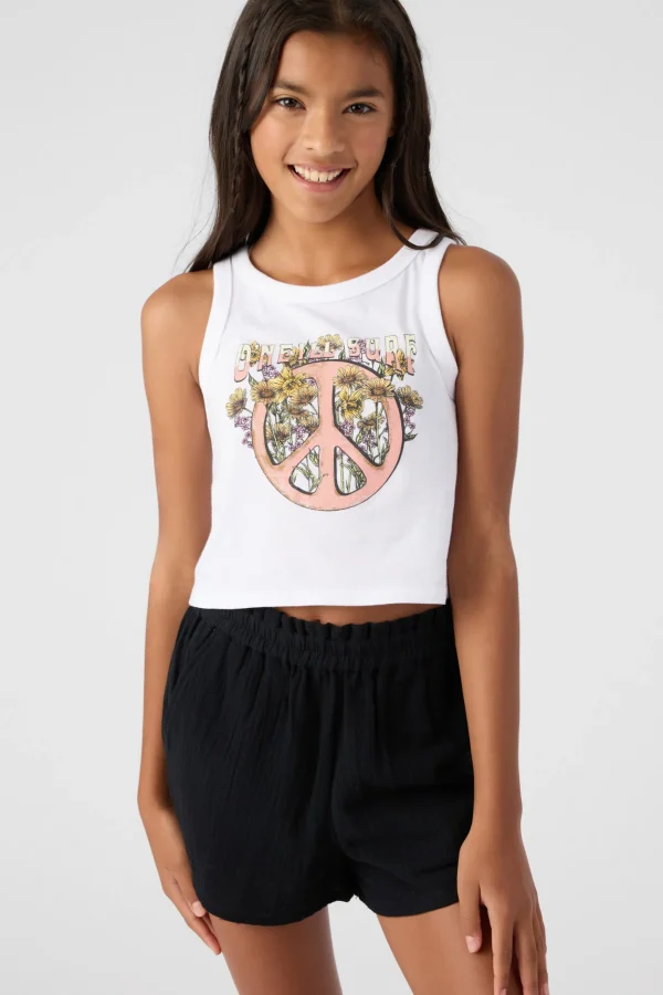 O’Neill Tops^GIRL'S PEACE FLOWER TANK WHITE