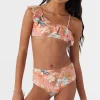 O’Neill Swim Sets | Swim Sets^GIRL'S PUNTA TROPICAL ASYMM RUFFLE BANDEAU TOP SET CANYON CLAY