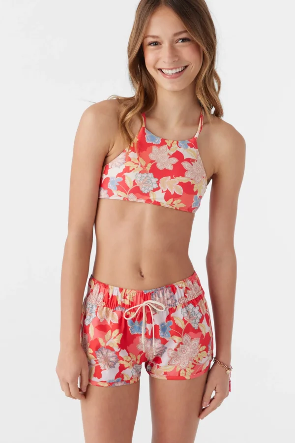 O’Neill Boardshorts | Boardshorts^GIRL'S SALTWATER ESSENTIALS LANE PRINTED 2" ELASTIC BOARDSHORTS BITTERSWEET