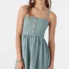 O’Neill Dresses^GIRL'S SHAENA SMOCKED TEXTURED KNIT DRESS SILVER BLUE