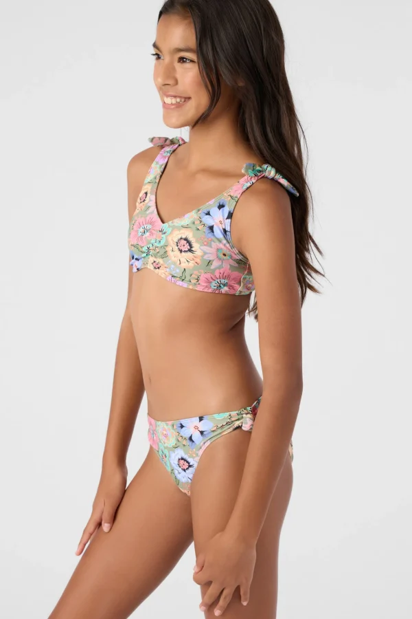 O’Neill Swim Sets | Swim Sets^GIRL'S TALITHA FLORAL HANKY TIE TANK & BOTTOMS OIL GREEN