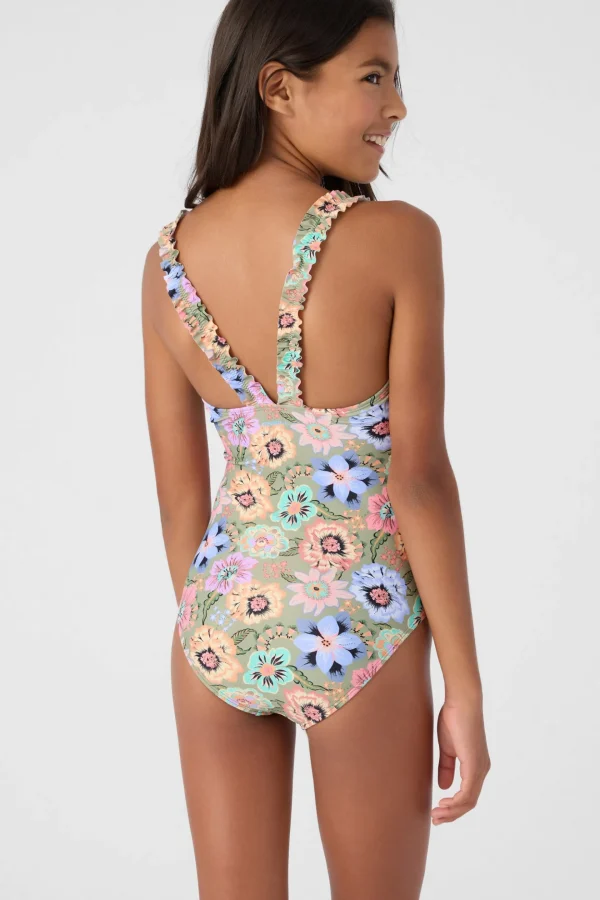 O’Neill One-Pieces | One Pieces^GIRL'S TALITHA FLORAL RUFFLE ONE-PIECE OIL GREEN