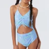 O’Neill One-Pieces | One Pieces^GIRL'S WINONA TILE CINCHED ONE-PIECE PERIWINKLE