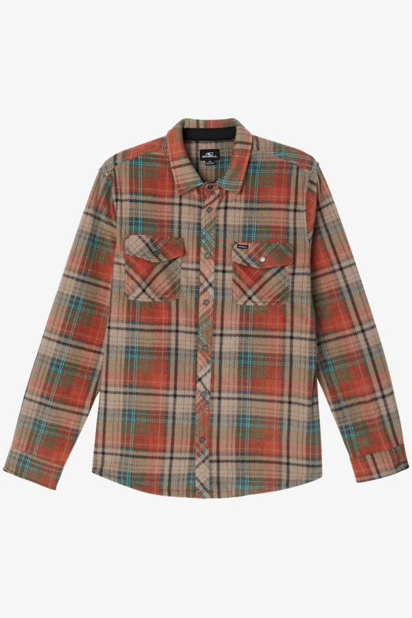 O’Neill Shirts & Flannels^GLACIER PLAID SUPERFLEECE SHIRT CLAY