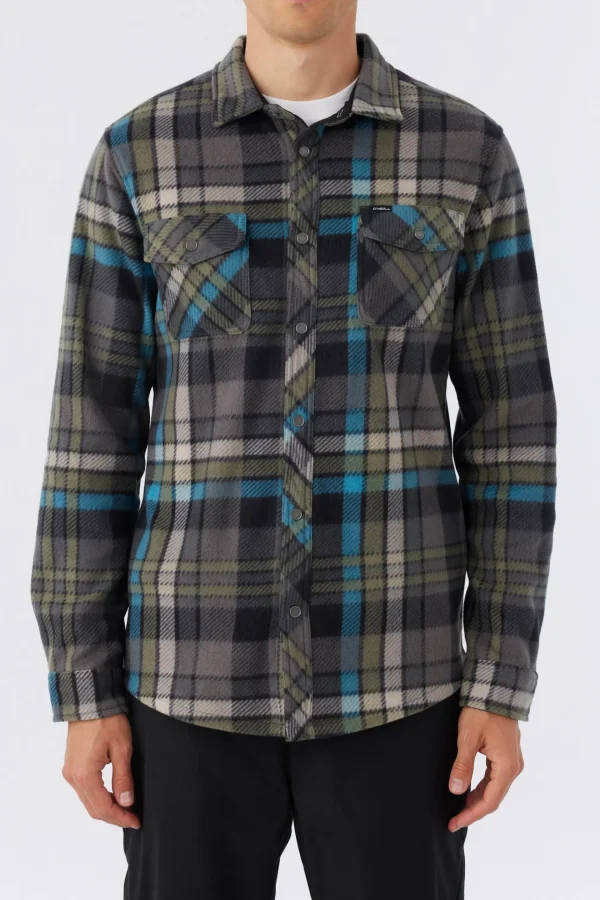 O’Neill Shirts & Flannels^GLACIER PLAID SUPERFLEECE SHIRT GREY