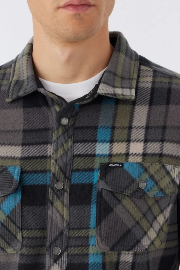 O’Neill Shirts & Flannels^GLACIER PLAID SUPERFLEECE SHIRT GREY