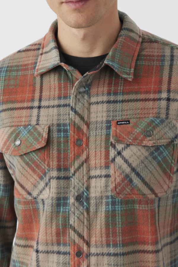 O’Neill Shirts & Flannels^GLACIER PLAID SUPERFLEECE SHIRT CLAY