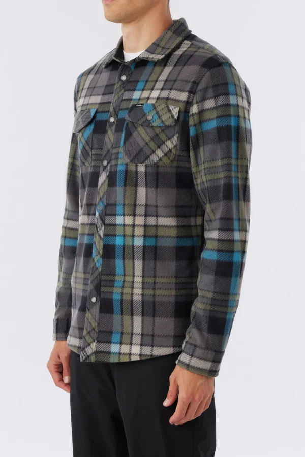 O’Neill Shirts & Flannels^GLACIER PLAID SUPERFLEECE SHIRT GREY