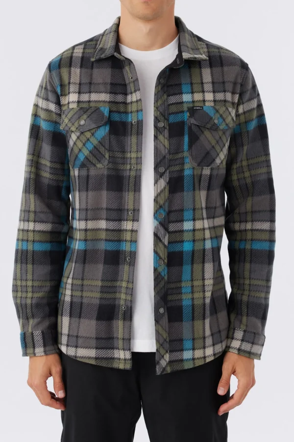 O’Neill Shirts & Flannels^GLACIER PLAID SUPERFLEECE SHIRT GREY