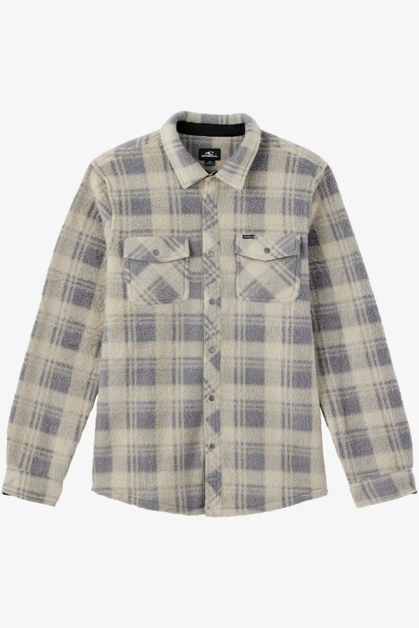 O’Neill Shirts & Flannels^GLACIER STANDARD FIT SUPERFLEECE OVERSHIRT LT KHAKI