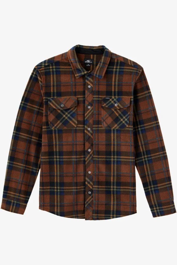 O’Neill Shirts & Flannels^GLACIER STANDARD FIT SUPERFLEECE OVERSHIRT CARAFE