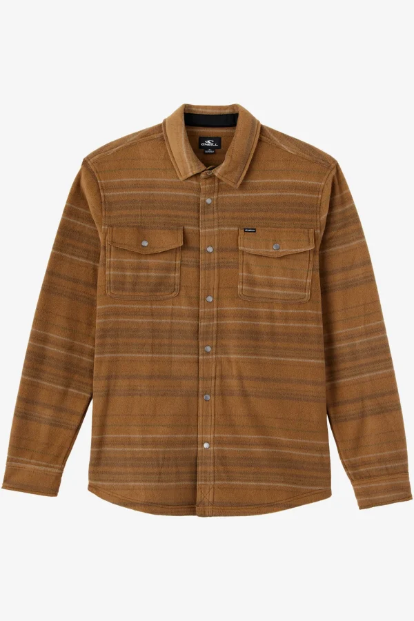 O’Neill Shirts & Flannels^GLACIER STANDARD FIT SUPERFLEECE OVERSHIRT DARK KHAKI