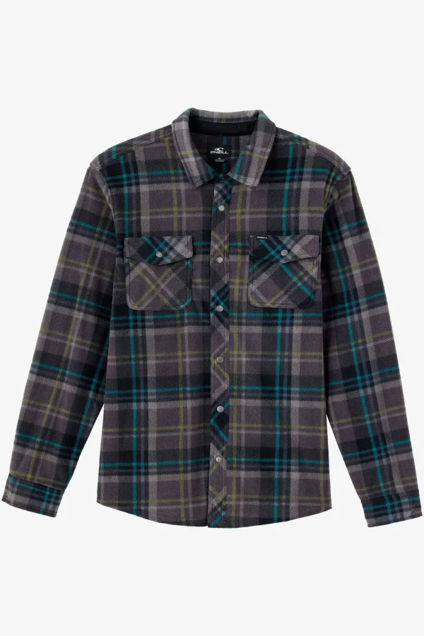 O’Neill Shirts & Flannels^GLACIER STANDARD FIT SUPERFLEECE OVERSHIRT GRAPHITE