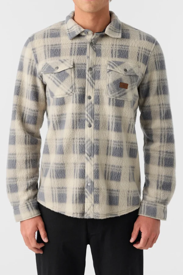 O’Neill Shirts & Flannels^GLACIER STANDARD FIT SUPERFLEECE OVERSHIRT LT KHAKI