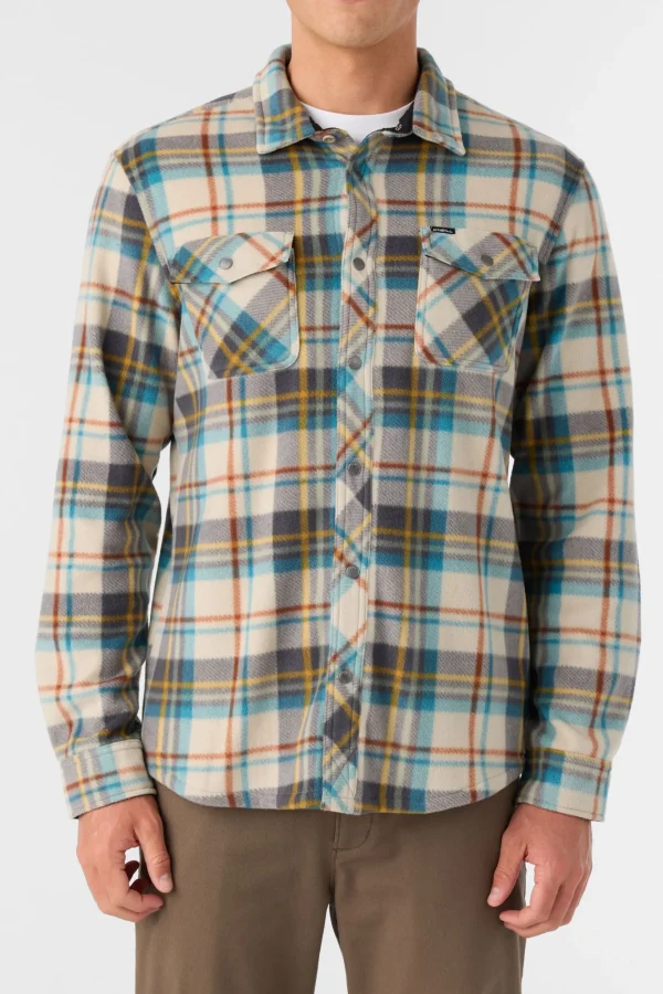 O’Neill Shirts & Flannels^GLACIER STANDARD FIT SUPERFLEECE OVERSHIRT LT KHAKI