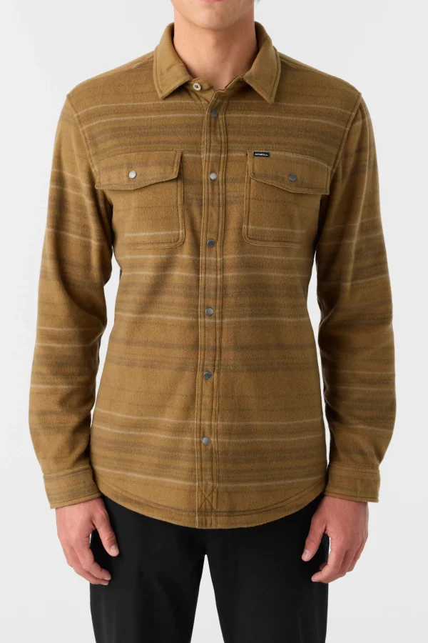 O’Neill Shirts & Flannels^GLACIER STANDARD FIT SUPERFLEECE OVERSHIRT DARK KHAKI