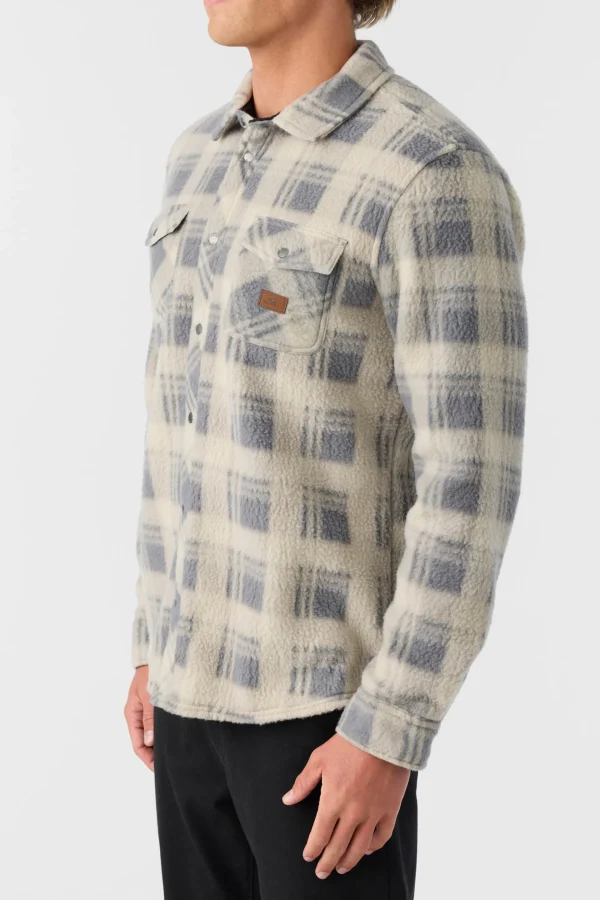 O’Neill Shirts & Flannels^GLACIER STANDARD FIT SUPERFLEECE OVERSHIRT LT KHAKI