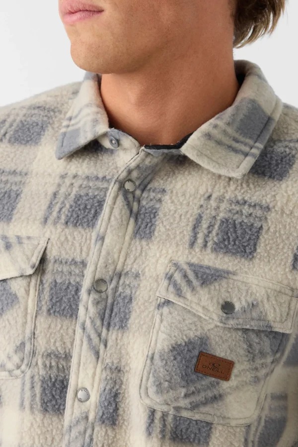 O’Neill Shirts & Flannels^GLACIER STANDARD FIT SUPERFLEECE OVERSHIRT LT KHAKI