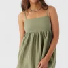 O’Neill Cover-Ups^HADIA CRINKLE DOUBLE GAUZE MINI DRESS OIL GREEN