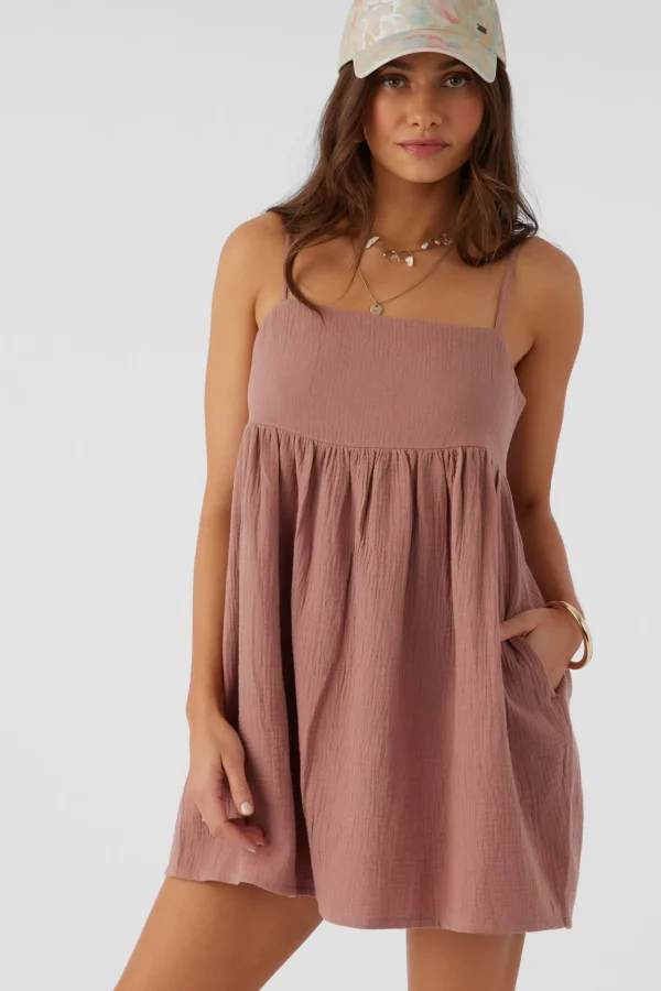 O’Neill Cover-Ups^HADIA CRINKLE DOUBLE GAUZE MINI DRESS BURLWOOD