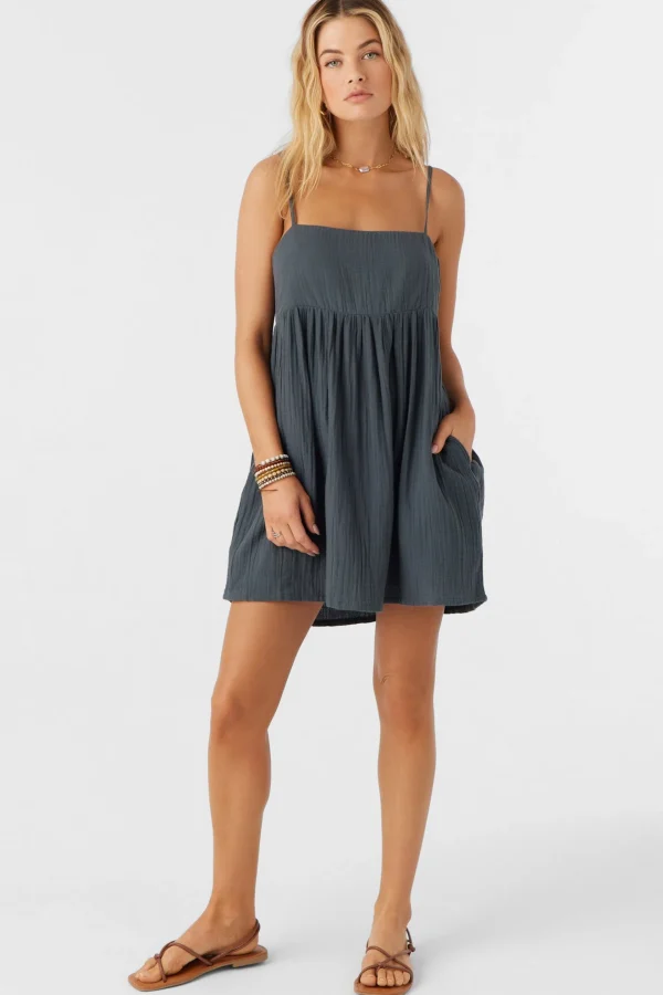 O’Neill Cover-Ups^HADIA CRINKLE DOUBLE GAUZE MINI DRESS SLATE