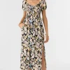 O’Neill Dresses^HAYZEL CAMDEN TROPICAL MIDI DRESS BLACK