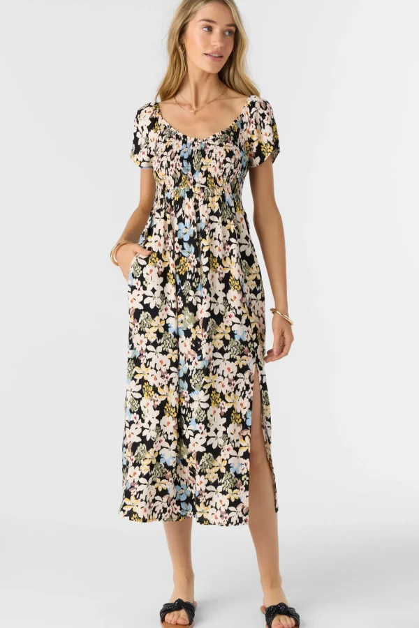 O’Neill Dresses^HAYZEL CAMDEN TROPICAL MIDI DRESS BLACK