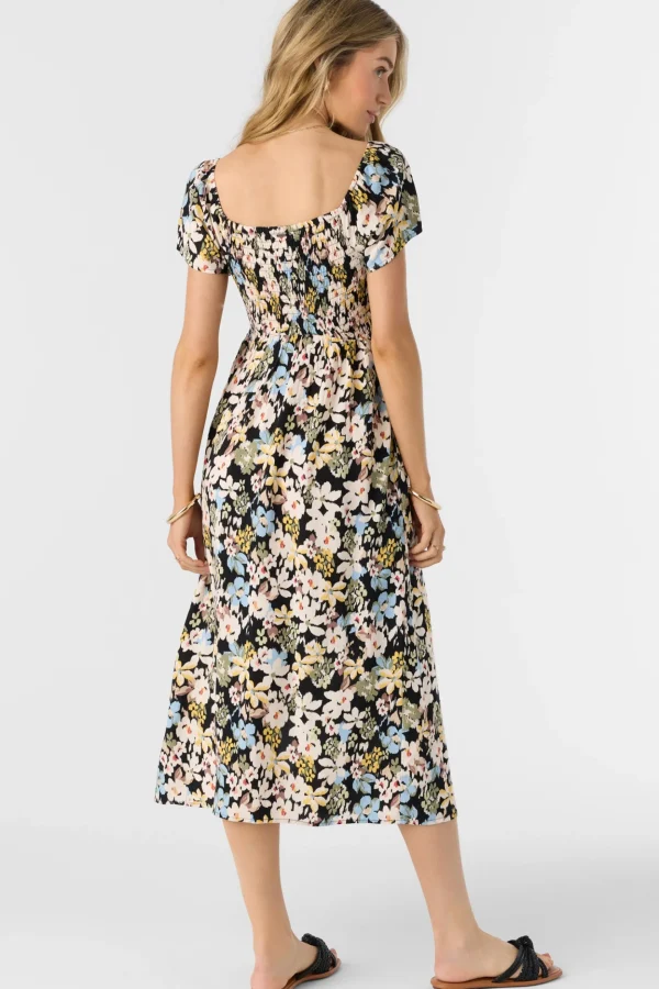 O’Neill Dresses^HAYZEL CAMDEN TROPICAL MIDI DRESS BLACK