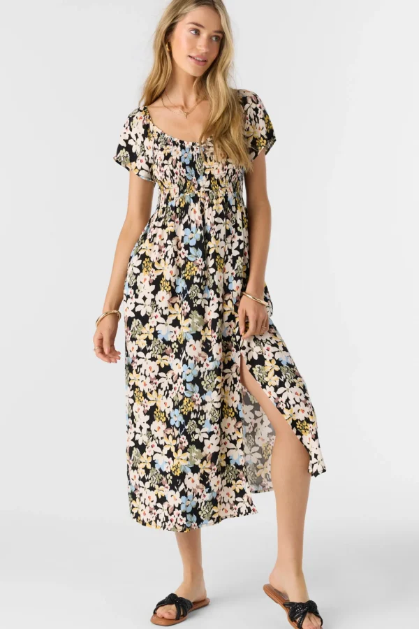 O’Neill Dresses^HAYZEL CAMDEN TROPICAL MIDI DRESS BLACK