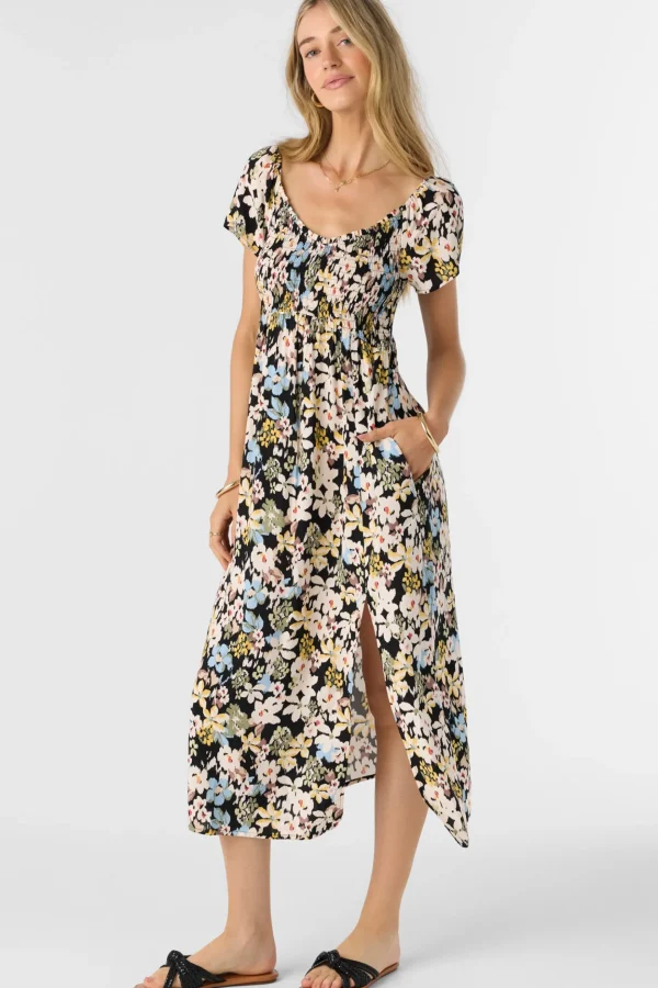 O’Neill Dresses^HAYZEL CAMDEN TROPICAL MIDI DRESS BLACK