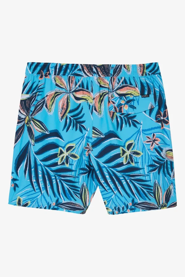 O’Neill Side Pockets^HERMOSA CREW ELASTIC WAIST 17" SWIM TRUNKS AQUARIUS