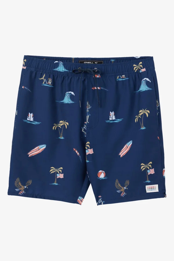 O’Neill Side Pockets^HERMOSA ELASTIC WAIST 17" SWIM TRUNKS NAVY