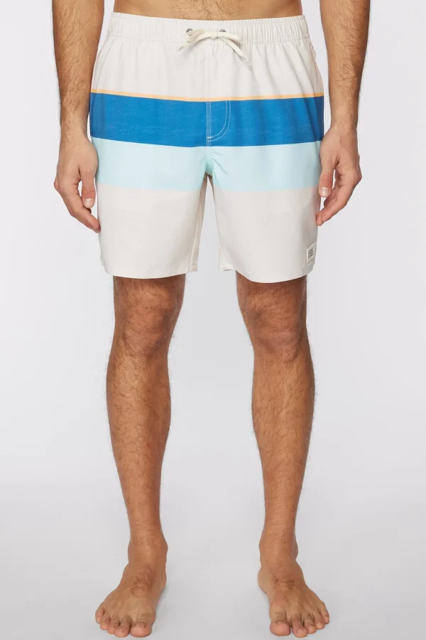 O’Neill Side Pockets^HERMOSA ELASTIC WAIST 17" SWIM TRUNKS CREAM