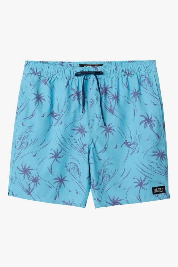 O’Neill Side Pockets^HERMOSA ELASTIC WAIST LINED 17" SWIM TRUNKS BLUE FADE