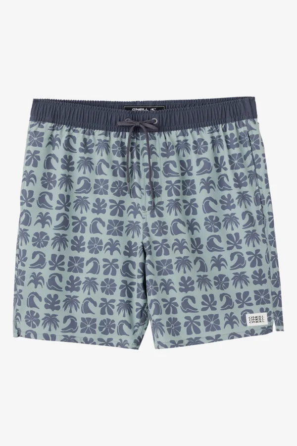 O’Neill Side Pockets^HERMOSA ELASTIC WAIST LINED 17" SWIM TRUNKS SEAGRASS 2