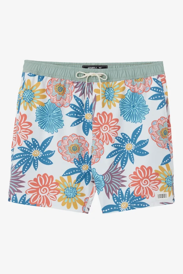 O’Neill Side Pockets^HERMOSA ELASTIC WAIST LINED 17" SWIM TRUNKS NATURAL